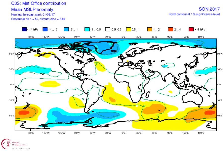 Mean-sea-level pressure anomaly