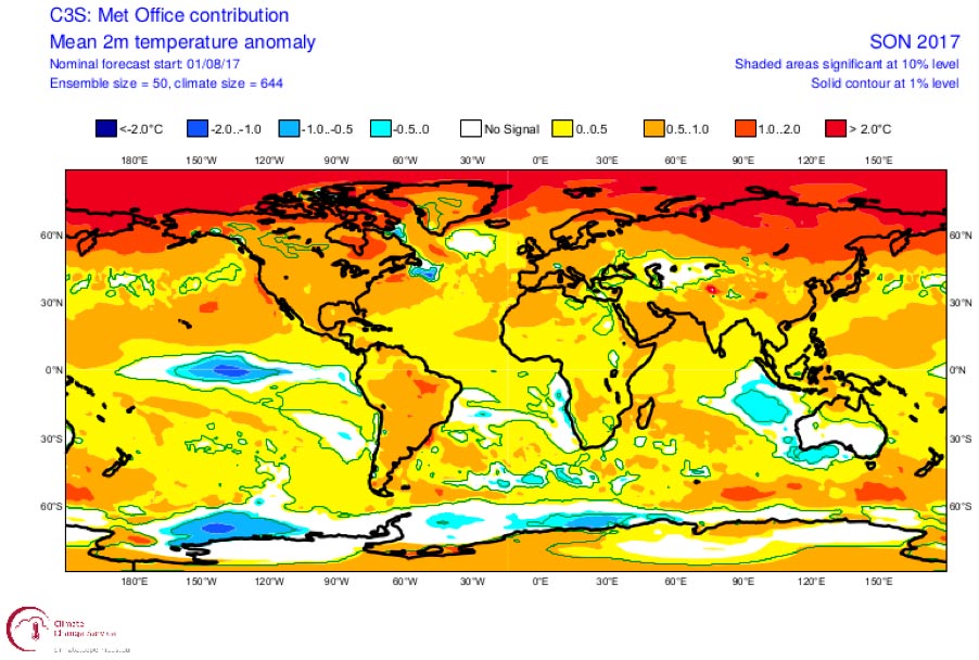 The UK MetOffice forecast predicted a weak La Nina