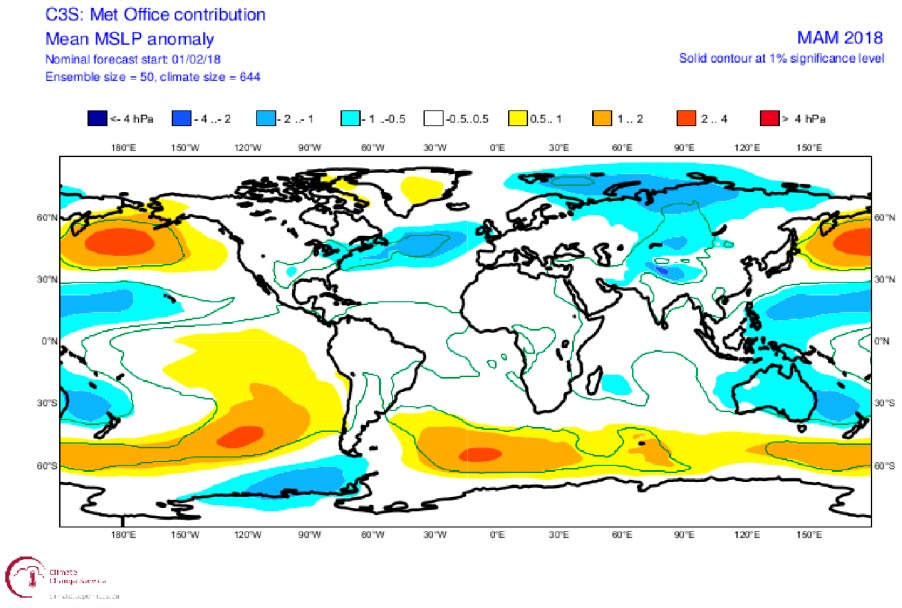 Mean-sea-level pressure anomaly