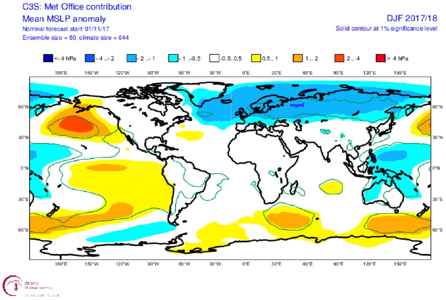 Mean-sea-level pressure anomaly