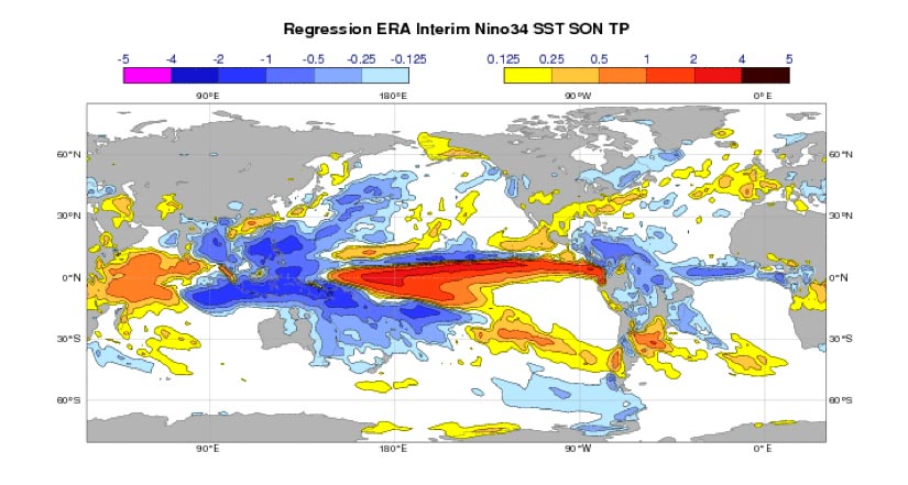 Teleconnections from Nino3.4 to precipitation