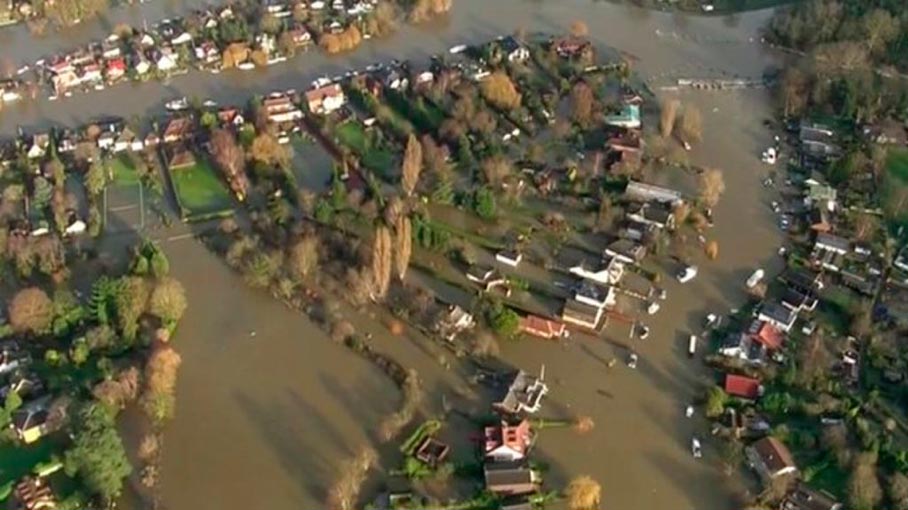 Thames river basin flood